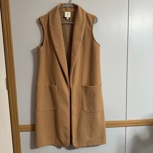 JOIE Tan Vest Duster Cardigan Size Medium